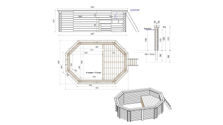 Piscine NEMO 4.3 x 3 - H.1.31 m avec plage, sable, fixations à sceller