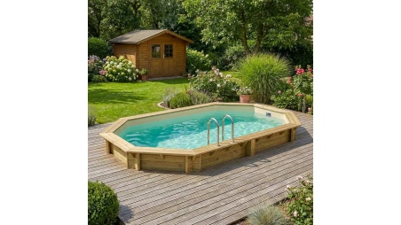 Piscine NEMO 5.79 x 3.49 - H.1.45 m, sable, fixations à visser