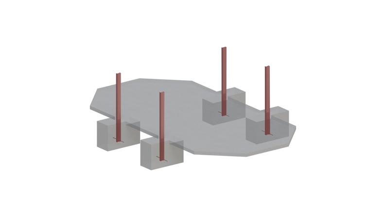 Piscine NEMO 7.3 x 3.97 - H.1.45 m, gris clair, fixations à sceller