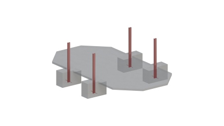 Piscine NEMO 7.3 x 3.97 - H.1.45 m, gris clair, fixations à sceller