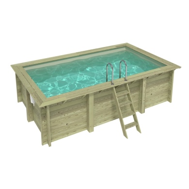 Piscine AQUA 4.65 x 2.85 - H.1.24 m, sable, cadre en métal - sans dalle