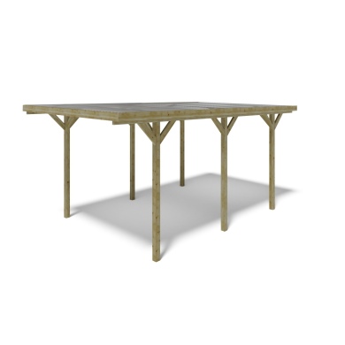 Carport, abri de voiture  3.04x5.12 m - 15.57 m2 - couverture PVC  2
