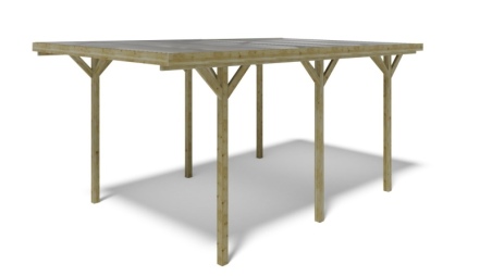 Carport, abri de voiture  3.04x5.12 m - 15.57 m2 - couverture PVC 