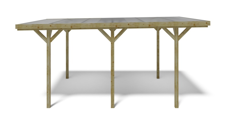 Carport, abri de voiture  3.04x5.12 m - 15.57 m2 - couverture PVC 