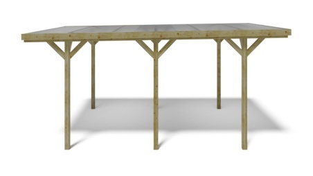 Carport, abri de voiture  3.04x5.12 m - 15.57 m2 - couverture PVC 