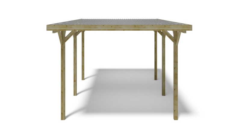 Carport, abri de voiture  3.04x5.12 m - 15.57 m2 - couverture PVC 