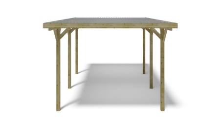 Carport, abri de voiture  3.04x5.12 m - 15.57 m2 - couverture PVC 