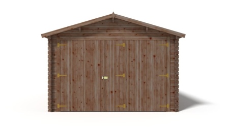 Garage en bois - 21m2 - 3.5x6m - imprégné - Ep. 28mm - couleur: marron