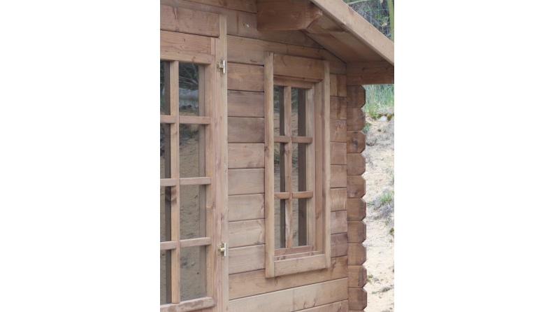 Abri de jardin en bois - 20m2 - 5x4m - Traité - Ep. 28mm - Couleur: marron