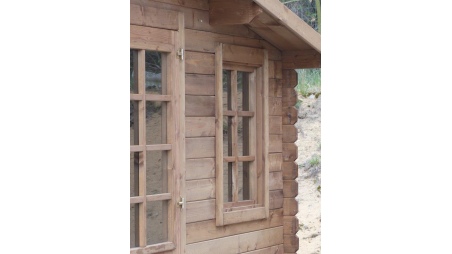 Abri de jardin en bois - 20m2 - 5x4m - Traité - Ep. 28mm - Couleur: marron
