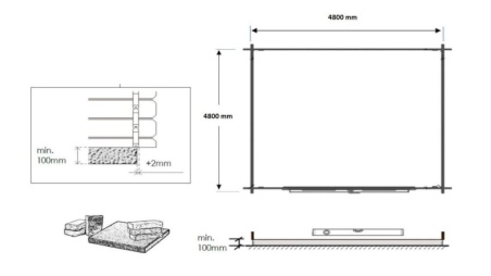 Abri de jardin en bois - 25m2 - 5x5m - Ep. 40mm - Couleur: naturel