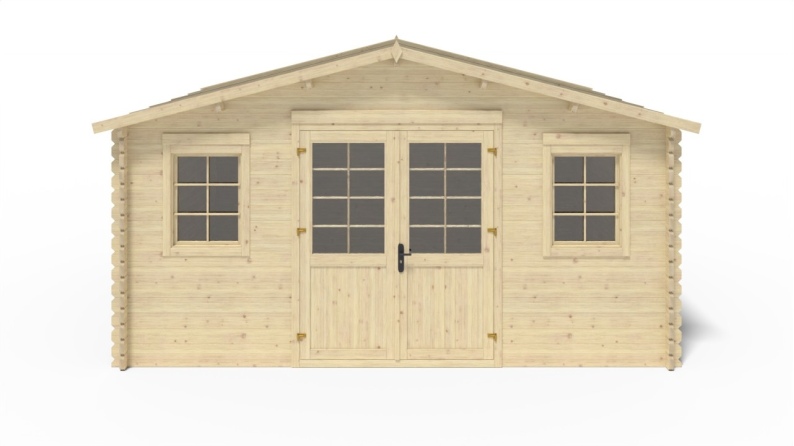 Abri de jardin en bois - 20m2 - 5x4m - Ep. 40mm - Couleur: naturel