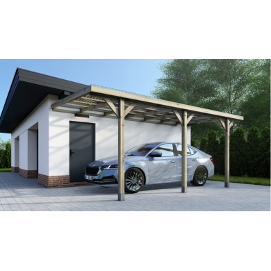 Carport, abri de voiture  3x5.24 m - 15 m2 - couverture PVC 
