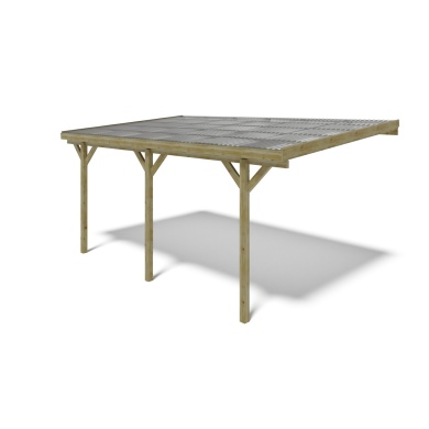 Carport, abri de voiture  3x5.24 m - 15 m2 - couverture PVC  2
