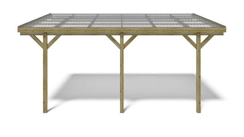 Carport, abri de voiture  3x5.24 m - 15 m2 - couverture PVC 