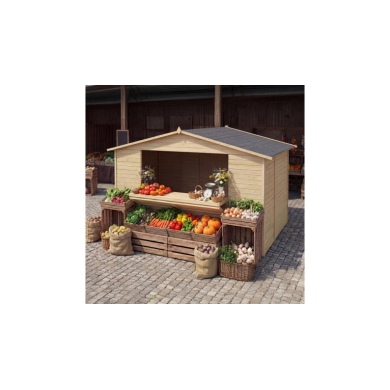Kiosque/ stand de marché/ de vente 9.42 m2 - 3.11x3.03 m - 19 mm