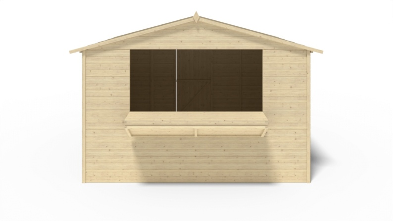 Kiosque/ stand de marché/ de vente 9.42 m2 - 3.11x3.03 m - 19 mm