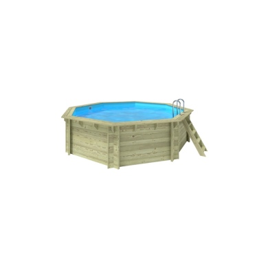 Piscine en bois Verona 4.72 x 4.72 - H.1.2 m, bleu pâle, autoportante - sans dalle