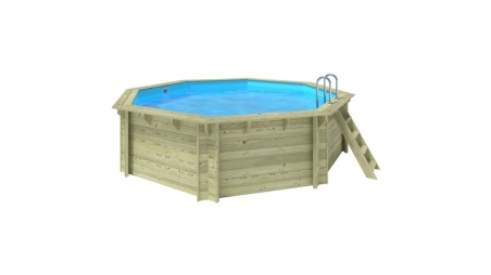 Piscine en bois Verona 4.72 x 4.72 - H.1.2 m, bleu pâle, autoportante - sans dalle