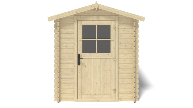 Abri de jardin en bois - 5.7m2 - 1.9x3m - Ep. 28mm - Couleur: naturel