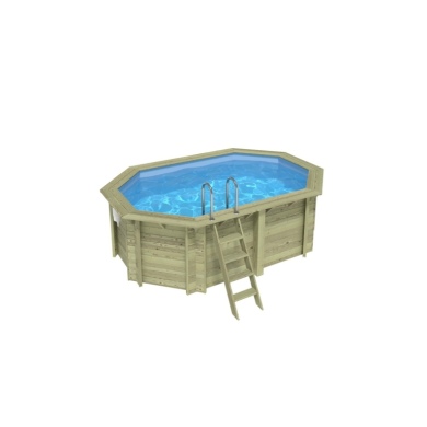 Piscine en bois NEMO 4.3 x 3 - H.1.31 m, bleu pâle, fixations à visser