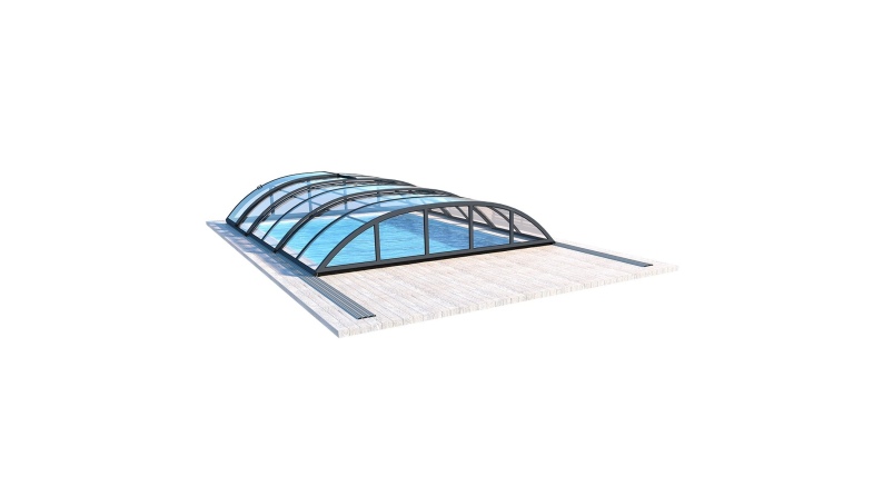 Abri de piscine Horizon - 4.64x2.52 m - polycarbonate massif 3 mm - pour piscine BAS7304