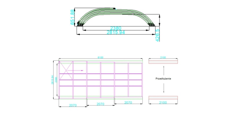 Abri de piscine Horizon - 6.1x2.38 m - polycarbonate alvéolaire 8 mm - pour piscine BAS7306