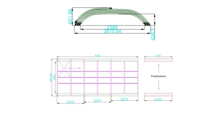 Abri de piscine Horizon - 6.1x2.38 m - polycarbonate alvéolaire 8 mm - pour piscine BAS7306