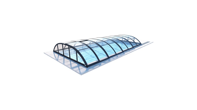 Abri de piscine Horizon - 7.43x3.5 m - polycarbonate massif 3 mm - pour piscine BAS7308