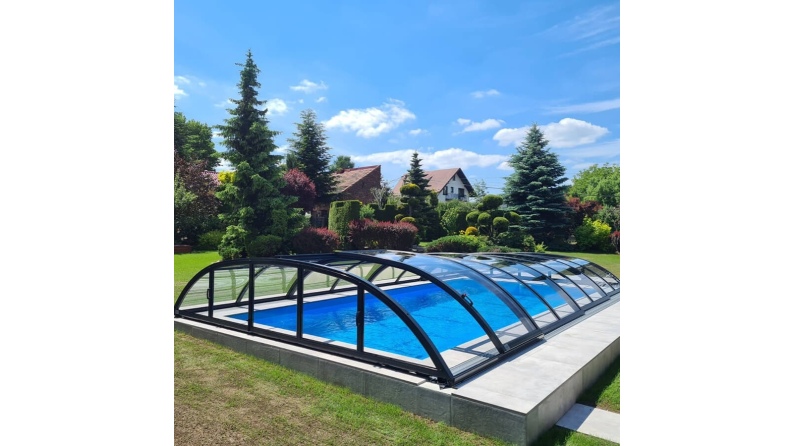 Abri de piscine Horizon - 8.58x3.92 m - polycarbonate massif 3 mm - pour piscine BAS7309