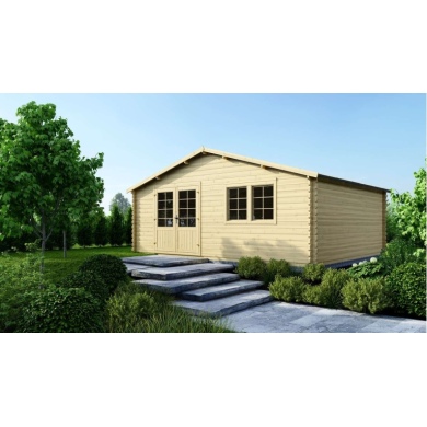Abri de jardin en bois - 30m2 - 6x5m - Ep. 40mm - Couleur: naturel