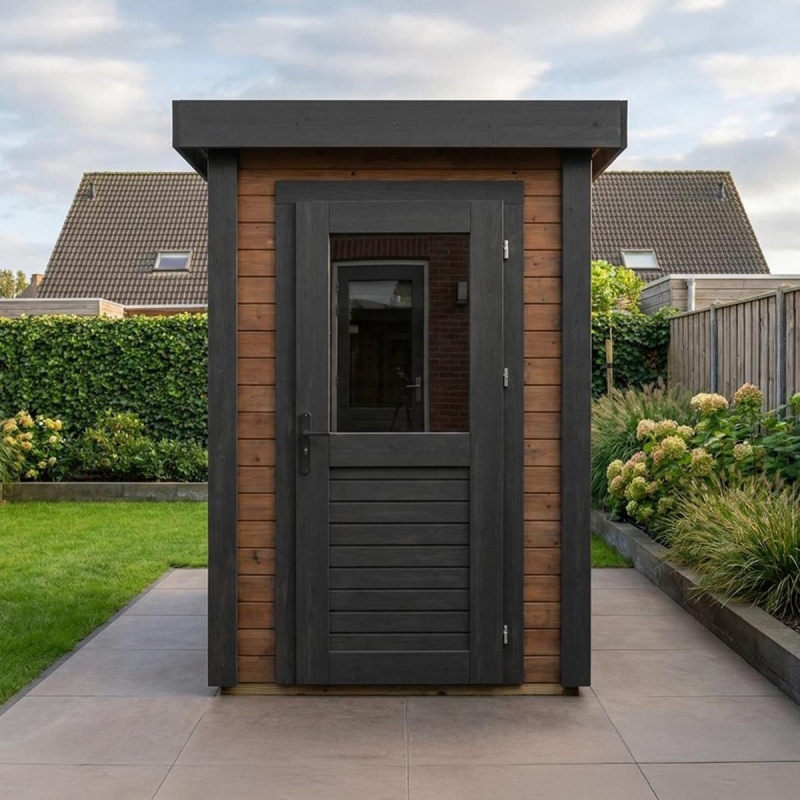 Abri de jardin en bois Mira 1.59x2.09m - 3.32m2 - Ep. 28mm - Traité