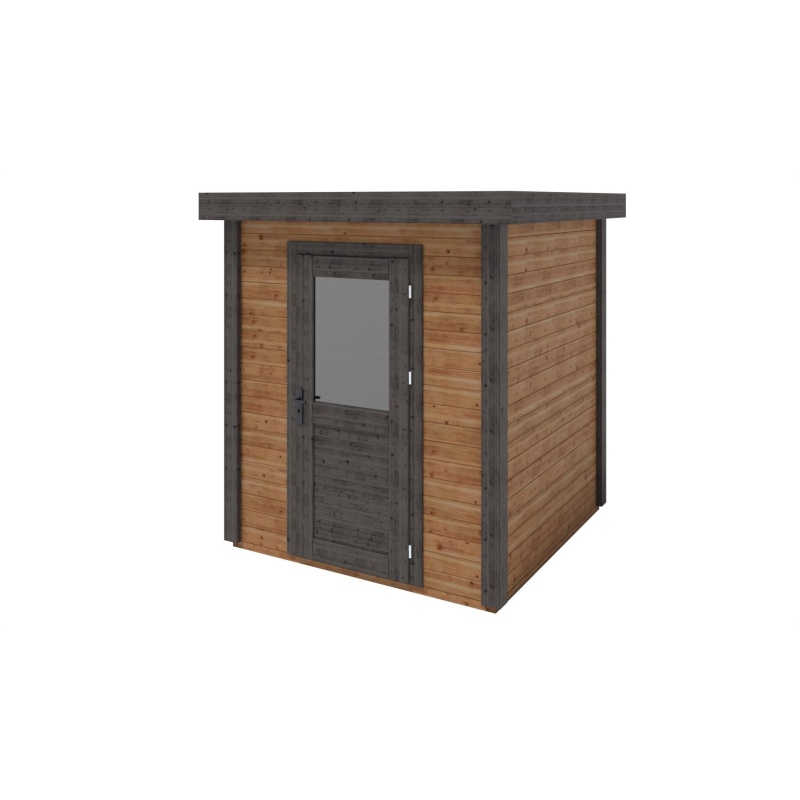 Abri de jardin en bois  2.09x2.09m - 4.37m2 - Ep. 28mm - Traité