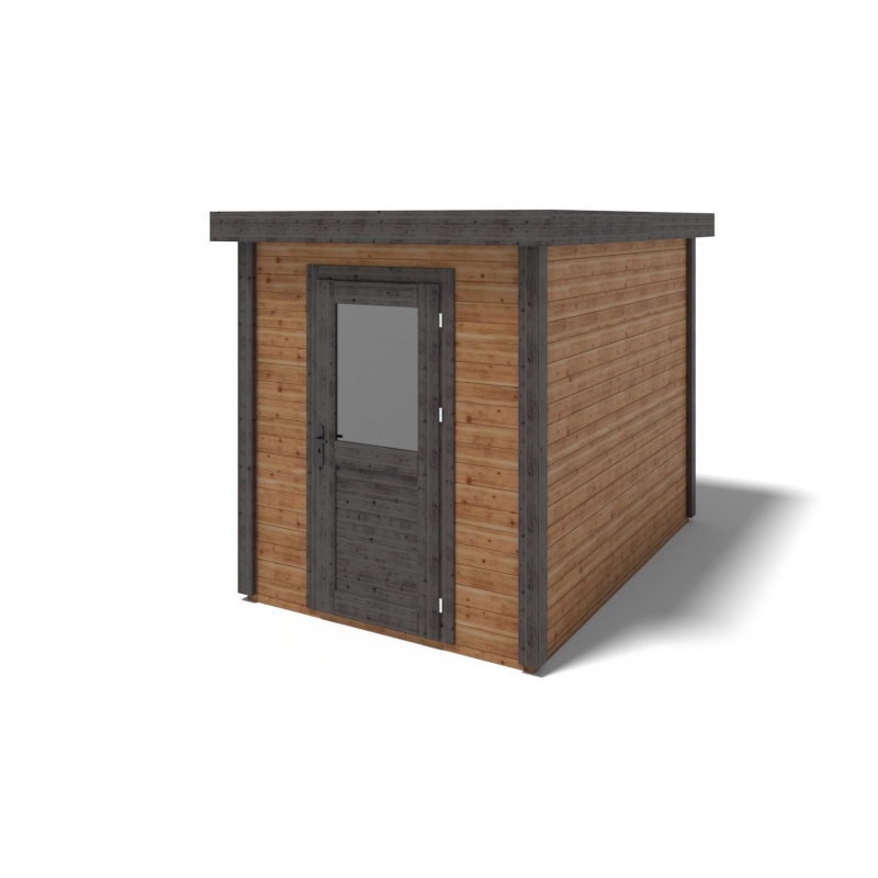 Abri de jardin en bois Vala 2.09x3.09m - 6.46m2 - Ep. 28mm - Traité