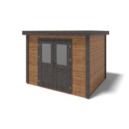 Abri de jardin en bois  3.09x2.59m - 8m2 - Ep. 28mm - Traité
