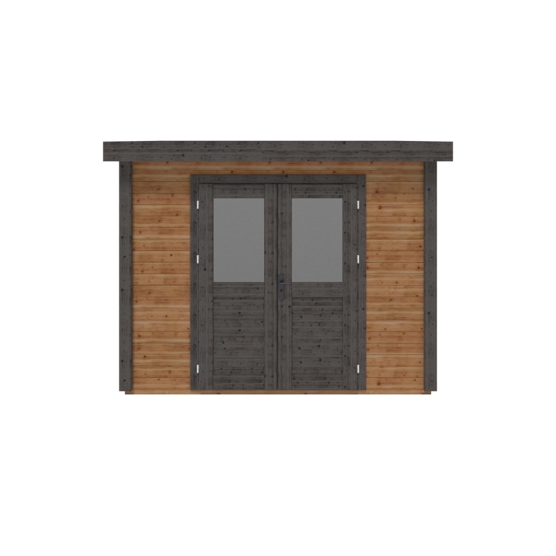 Abri de jardin en bois  3.09x2.59m - 8m2 - Ep. 28mm - Traité