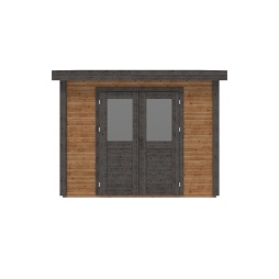Abri de jardin en bois  3.09x2.59m - 8m2 - Ep. 28mm - Traité