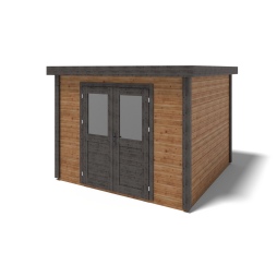 Abri de jardin en bois  3.09x3.09m - 9.55m2 - Ep. 28mm - Traité