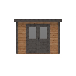 Abri de jardin en bois  3.09x3.09m - 9.55m2 - Ep. 28mm - Traité