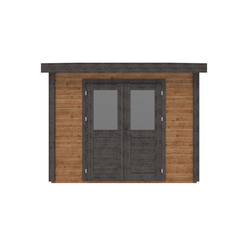 Abri de jardin en bois Aura 3.09x4.09m - 12.64m2 - Ep. 28mm - Traité