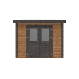 Abri de jardin en bois Aura 3.09x4.09m - 12.64m2 - Ep. 28mm - Traité