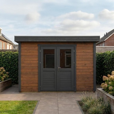 Abri de jardin en bois  4.09x2.59m - 10.59m2 - Ep. 28mm - Traité