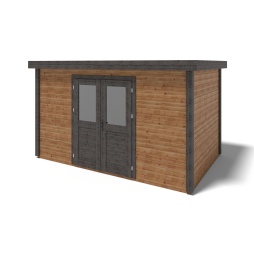 Abri de jardin en bois  4.09x2.59m - 10.59m2 - Ep. 28mm - Traité