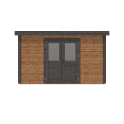 Abri de jardin en bois  4.09x2.59m - 10.59m2 - Ep. 28mm - Traité