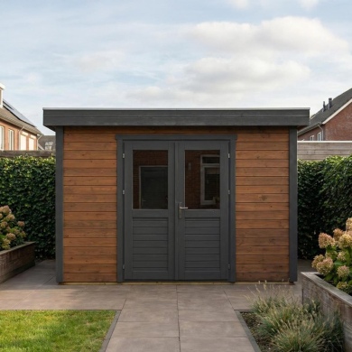 Abri de jardin en bois Freya 4.09x3.09m - 12.64m2 - Ep. 28mm - Traité