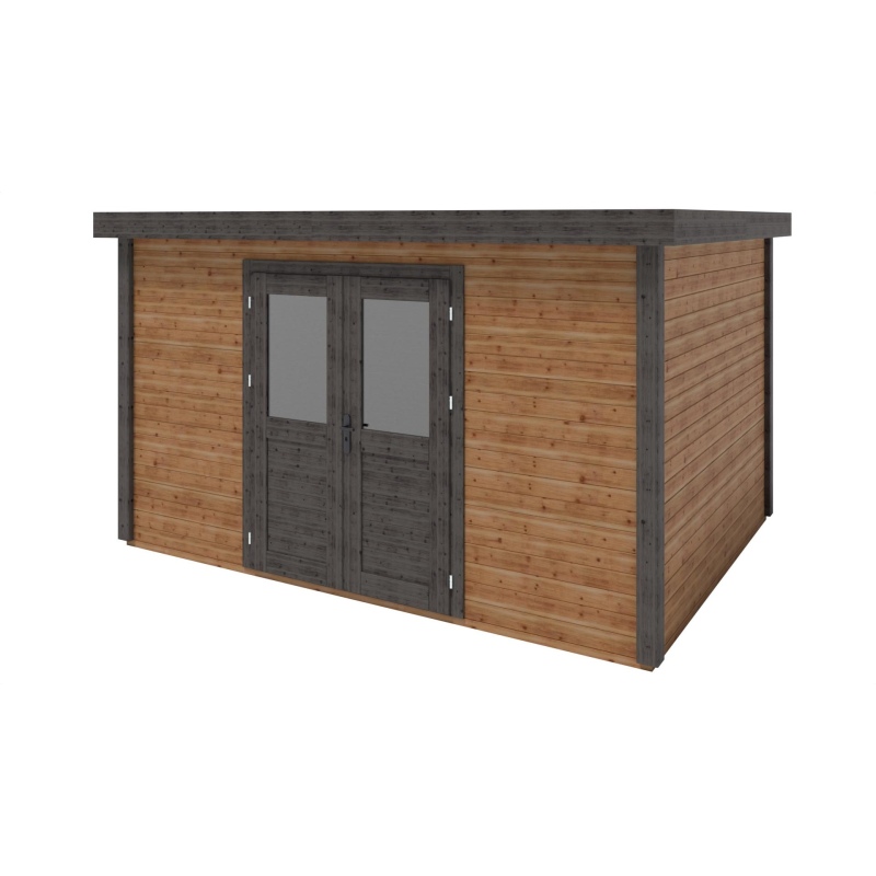 Abri de jardin en bois Freya 4.09x3.09m - 12.64m2 - Ep. 28mm - Traité