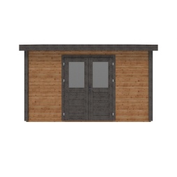 Abri de jardin en bois Freya 4.09x3.09m - 12.64m2 - Ep. 28mm - Traité