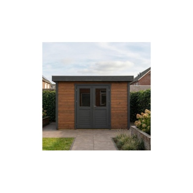 Abri de jardin en bois Freya 4.09x4.09m - 16.73m2 - Ep. 28mm - Traité