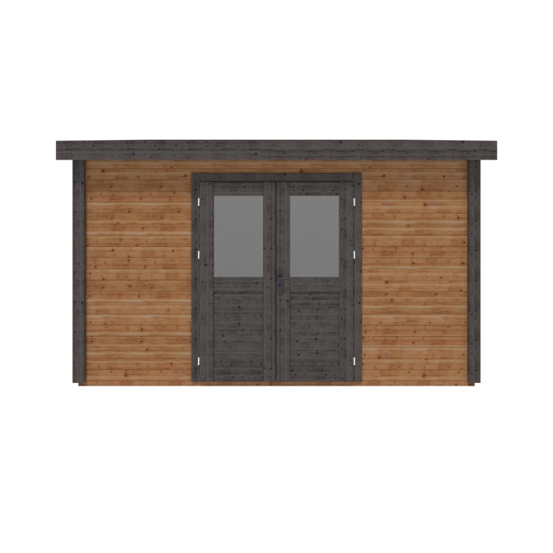 Abri de jardin en bois Freya 4.09x4.09m - 16.73m2 - Ep. 28mm - Traité