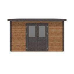 Abri de jardin en bois Freya 4.09x4.09m - 16.73m2 - Ep. 28mm - Traité